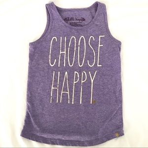 CHOOSE HAPPY purple gold tank top 😊✨💜